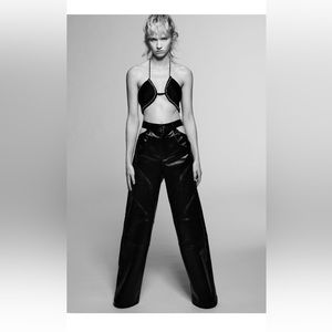 ZARA Faux Leather Cut Out Pants